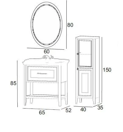 Denko Öykü 65 cm (Antrasit) Banyo Dolabı Takımı ve Boy Dolabı - Resim 3
