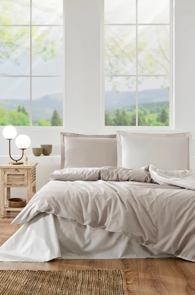 Özdilek Colourist Kumbeji Vanilya Çift Kişilik %100 Pamuk Nevresim Takımı