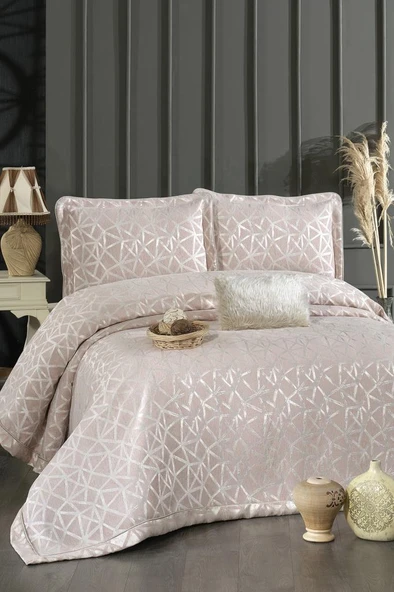 Eliz Şönil Çift Kişilik Yatak Örtüsü 260x260 cm Somon ürün görseli