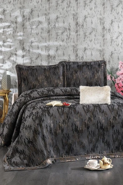 Stella Şönil Çift Kişilik Yatak Örtüsü 260x260 cm Antrasit ürün görseli