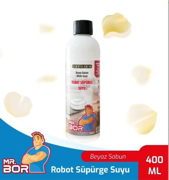 MR.BOR Akıllı Robot Süpürge Suyu 400 Ml.white Soap Beyaz Sabun