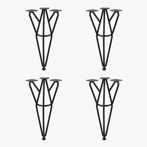 Rüzgar 4 ADET Siyah 41 cm Metal Sehpa Masa Ayağı Dayanıklı Mobilya Orta Zigon Destek Yükseltici Ayak - Resim 8