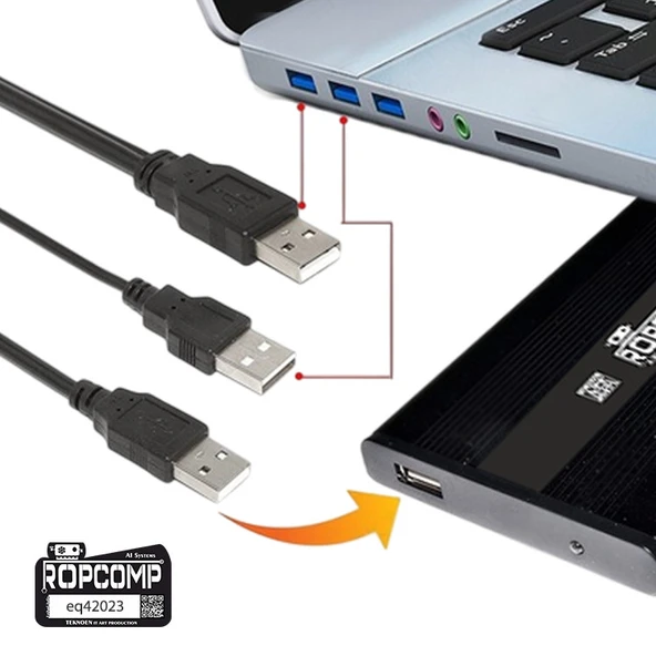 Ropcomp Harici HDD Power Data Kablosu USB Y ürün görseli