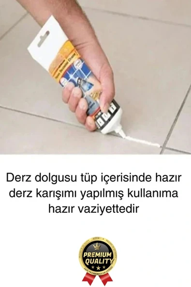 Profesyonel Kolay Kullanıma Hazır Zemin Duvar Onarma Gaga Uçlu Tüp Fayans Arası Derz Dolgu Bej - Resim 3