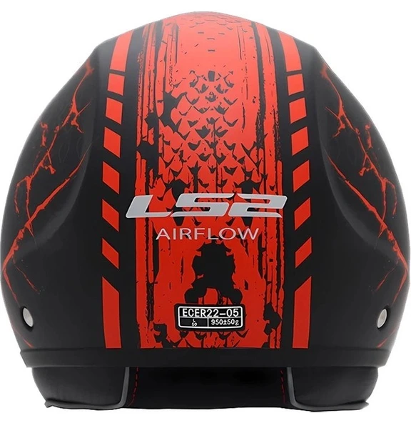 LS2 AIRFLOW SNAKE MAT SIYAH-KIRMIZI KASK - 2