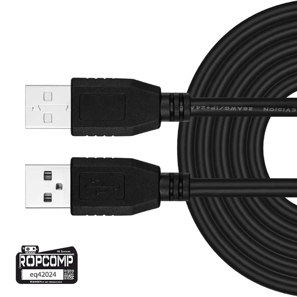 Ropcomp USB Uzatma Kablosu İki Ucu Erkek 100cm ürün görseli
