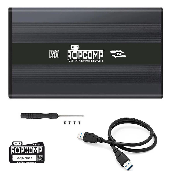 Ropcomp 2.5" USB 3.1 Gen1 Sata Harici SSD Kutusu Alüminyum ürün görseli