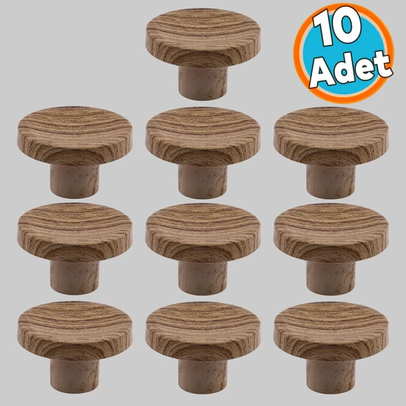 10 Adet Tek Vidalı İç Bükey Plastik Düğme Kulp Kubik Kayın Bej Renk Mobilya Dolap Çekmece Kulpu Kulbu ürün görseli