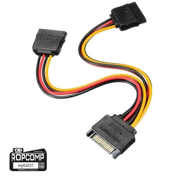 Ropcomp 15-Pin SATA 2x Dişi - Erkek (Y) Çoklayıcı Kablo - Resim 5