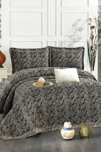 Eliz Şönil Çift Kişilik Yatak Örtüsü 260x260 cm Antrasit ürün görseli