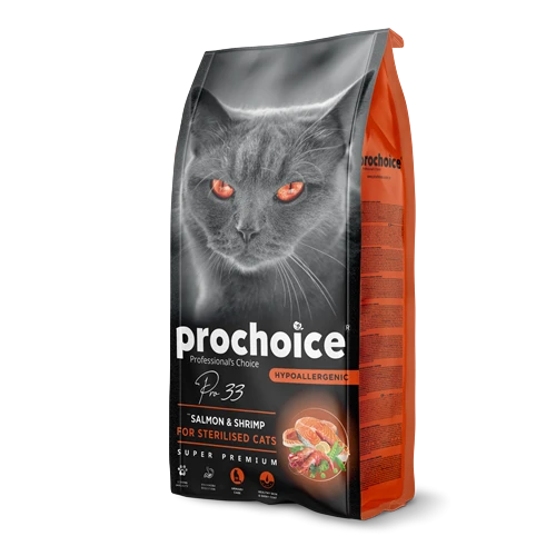 Prochoice Kısırlaştırılmış Kediler İçin, Hipoalerjenik, Somon Balıklı Ve Karidesli Kuru Mama 15 kg ürün görseli