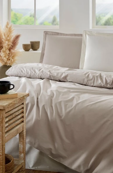 Özdilek Colourist Kumbeji Vanilya Çift Kişilik %100 Pamuk Nevresim Takımı - 2