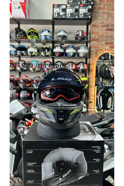 LS2 STREAM 2 ROAD MAT SIYAH-GRI-MAVI-KIRMIZI KASK - 2