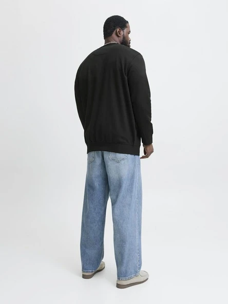 Jack Jones Soho Bisiklet Yaka Büyük Beden Erkek Sweat 12284682 - Resim 4