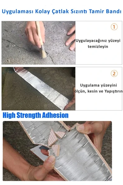 Premium Su Sızdırmaz İzolasyon Çatlak Boru Tamir Çamur Bandı Isıya Dayanıklı Sakız Bant 48 Mm X 2 Mt - Resim 4