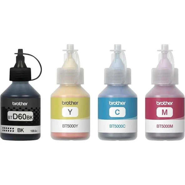 Brother Bt Serisi Mürekkep Seti, Tüm Renkler (Black, Magenta, Yellow, Cyan)