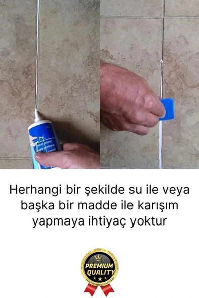 Profesyonel Kolay Kullanıma Hazır Zemin Duvar Onarma Gaga Uçlu Tüp Fayans Arası Derz Dolgu Bej - Resim 4