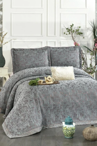 Sara Şönil Çift Kişilik Yatak Örtüsü 260x260 cm Turkuaz ürün görseli