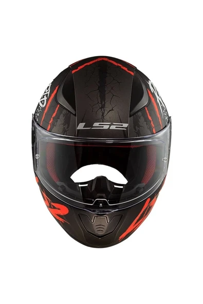 LS2 RAPID RAVEN MAT SIYAH-BEYAZ-KIRMIZI KASK - 3