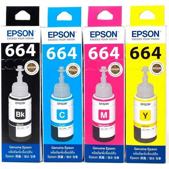 Epson 664 Mürekkep Seti (Siyah/ Kırmızı/ Mavi/ Sarı) - 2