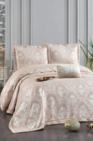 Safir Şönil Çift Kişilik Yatak Örtüsü 260x260 cm Somon ürün görseli