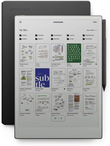 reMarkable Paper Pro  | Marker Plus | Premium Siyah Deri Kılıf