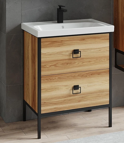 Denko Dila 65 cm (Hazar) Banyo Dolabı (Alt Modül Lavabo) ürün görseli