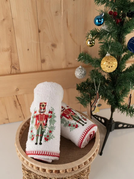 Pamuklu 2'li 45x70 cm Lüks & Modern Nakışlı Hediyelik Havlu Seti Baveno - Resim 7