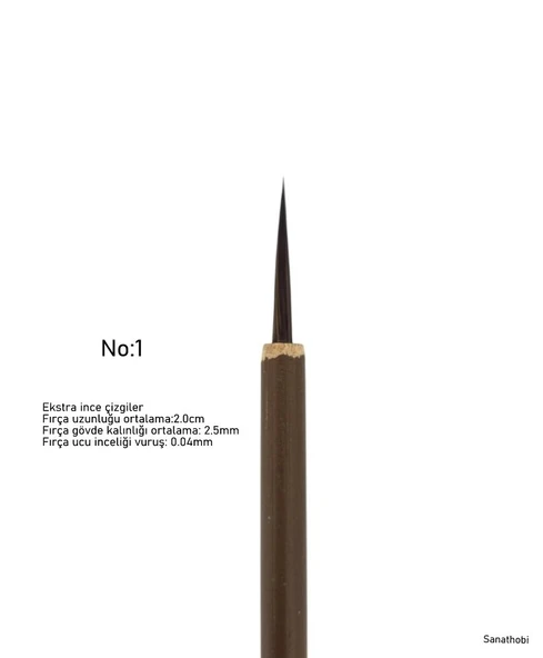 Tahrir Fırçası Kurt Kılı No:1-çini, seramik, tezhip, minyatür, brush, ekstra ince-1 Adet ürün görseli
