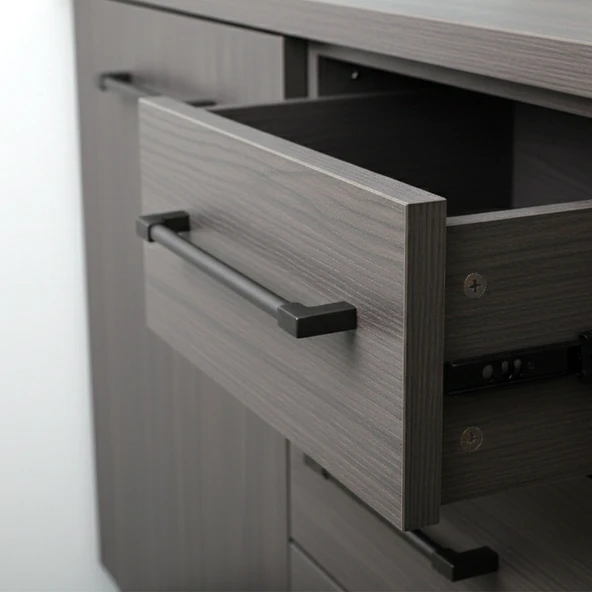 Nova Metal Füme 160 mm Mobilya Kulp Çekmece Dolap Kapak Kolu Kulpu Kulpları Dayanıklı Tasarım Kulbu - Resim 2