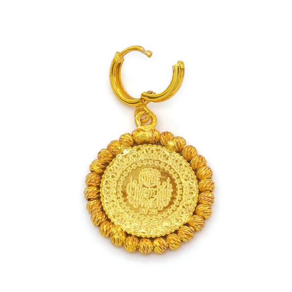 Altın Kaplama Dorikalı Çeyrekli Küpe UNK-823 - Resim 3