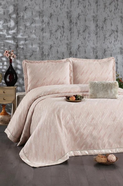 Julia Şönil Çift Kişilik Yatak Örtüsü 260x260 cm Somon ürün görseli