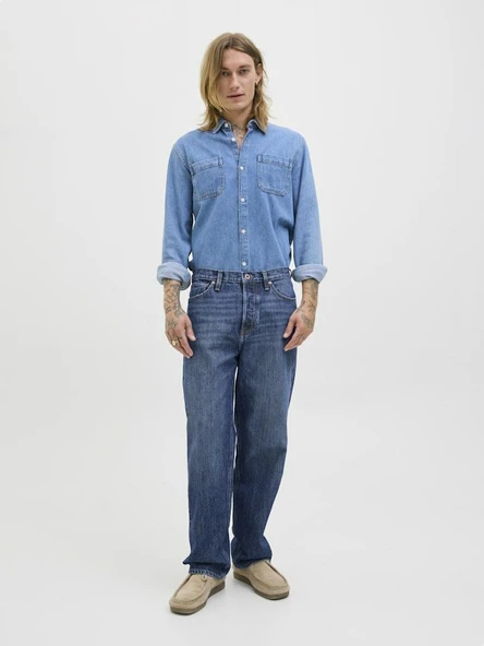 Jack Jones Eddıe Jj Cooper Loose Lif Erkek Jean Pantolon 12261693 - Resim 3
