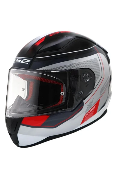 LS2 RAPID SLIDE BEYAZ-SIYAH-KIRMIZI KAPALI KASK ürün görseli