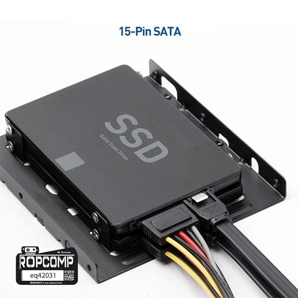 Ropcomp 4-Pin Molex Erkek - 15-Pin SATA Güç Dönüştürücü ve Çoklayıcı Kablo - Resim 4