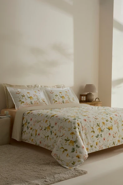 Aliana %100 Pamuk 120 Tel Pamuk Saten Çift Kişilik Nevresim Takımı - Resim 6