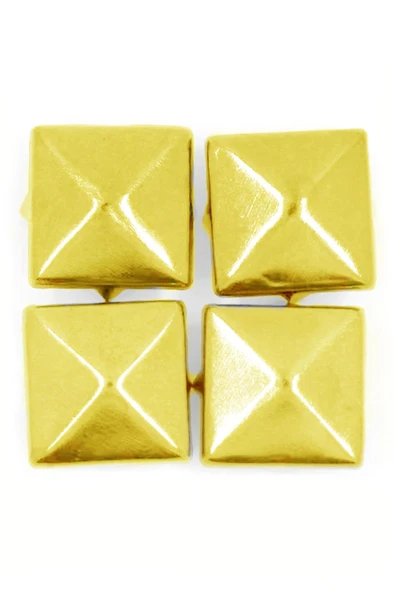 Süs Tırnaklı Altın Renk Çakma Kare Piramit 7 mm 20 Adet Metal Trok - 3