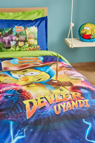 X Kral Şakir Devler Uyandı Tek Kişilik Nevresim Takımı - Resim 7