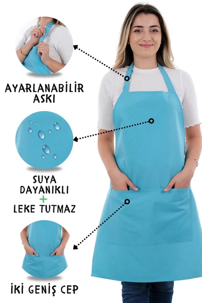 Simple ayar askılı mutfak önlüğü - 9