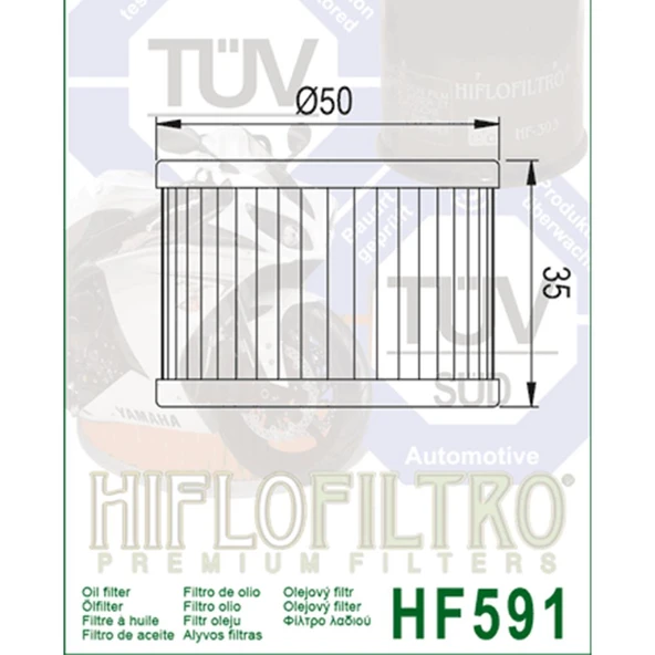Hiflo Benelli TNT125 (Euro4/5) , BN 125 (Euro4/5) Yağ Filtresi HF591 - Resim 2