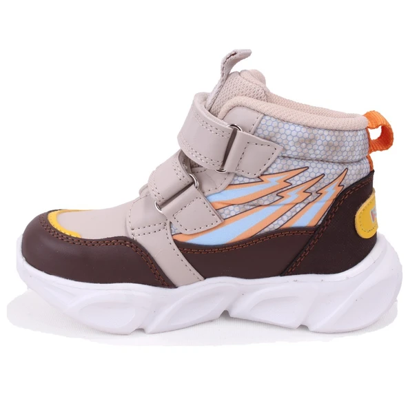 Vicco David 946P25K420 Bej Ortopedik Günlük Işıklı Erkek Çocuk Spor Bot - Resim 3