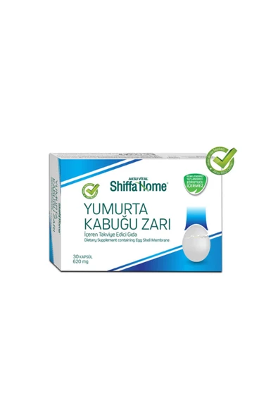 SHİFFA HOME Doğal Bitkisel Yumurta Kabuğu Zarı 620 mg. 30 Kapsül Aksu Vital