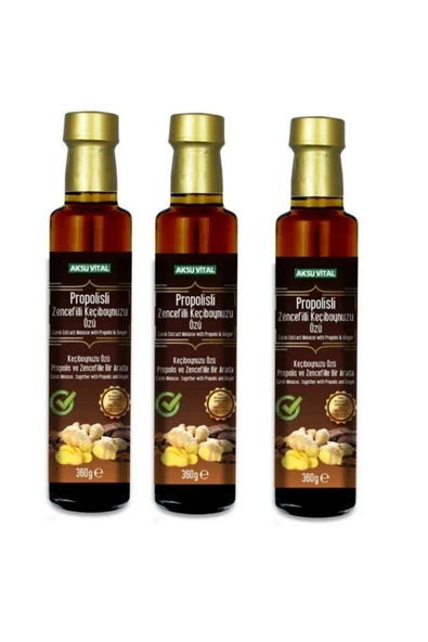 AKSU VİTAL 3 Şişe Propolis Zencefil Ve Keçi Boynuzu Özü 350 Gr