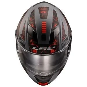 LS2 STREAM EVO TECT MAT GRI KIRMIZI KAPALI KASK