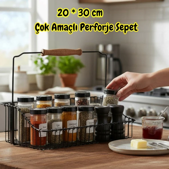 Technow Vip Ahmet VP-168  20*30 cm Mutfak Banyo Ferforje Metal Sepet ürün görseli 1