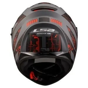 LS2 STREAM EVO TECT MAT GRI KIRMIZI KAPALI KASK - 2