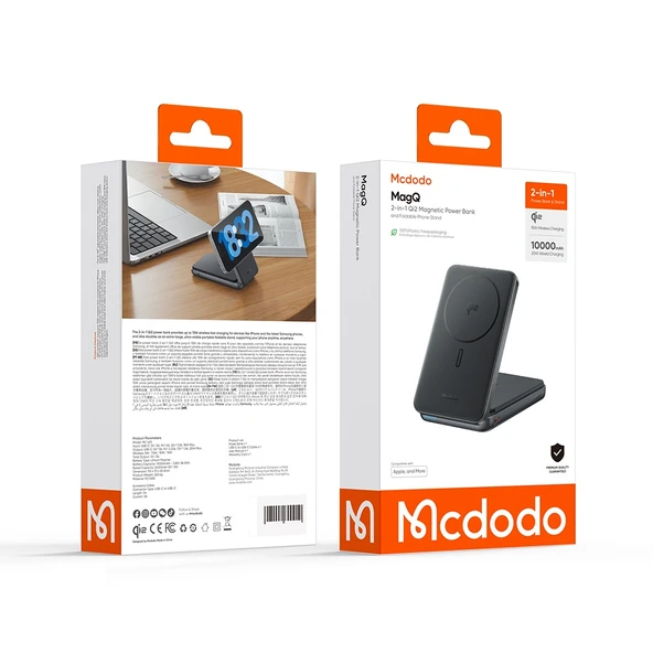 Mcdodo MC-6310 10000mAh 20W Kablosuz Powerbank Katlanabilir Stand - Resim 4