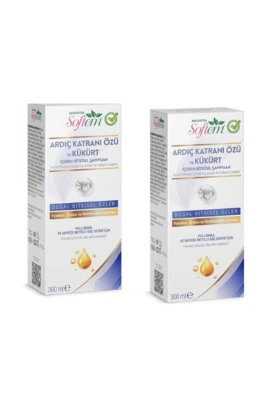 SOFTEM Ardıç Katranı Özü Ve Kükürt Içeren Bitkisel Şampuan 300 Ml X2 Adet