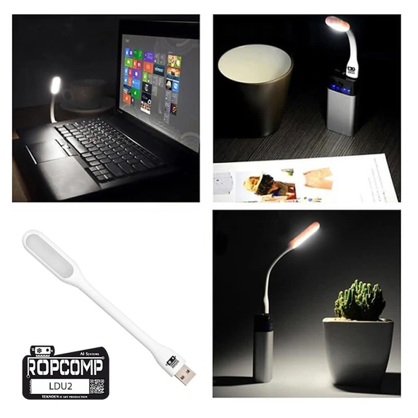 Ropcomp USB LED Işık Esnek Okuma ve Klavye Lambası (Beyaz) - Resim 3