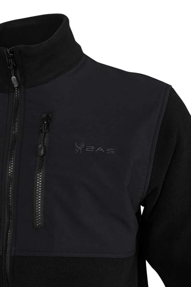 2AS Cliff Erkek Parçalı İnce Polar Sweatshirt Siyah - 2